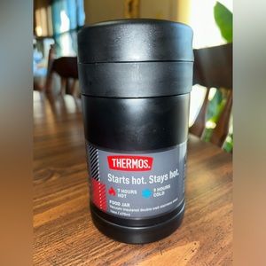 Thermos 16oz Insulated Food Jar with Folding Spoon, Matte Black